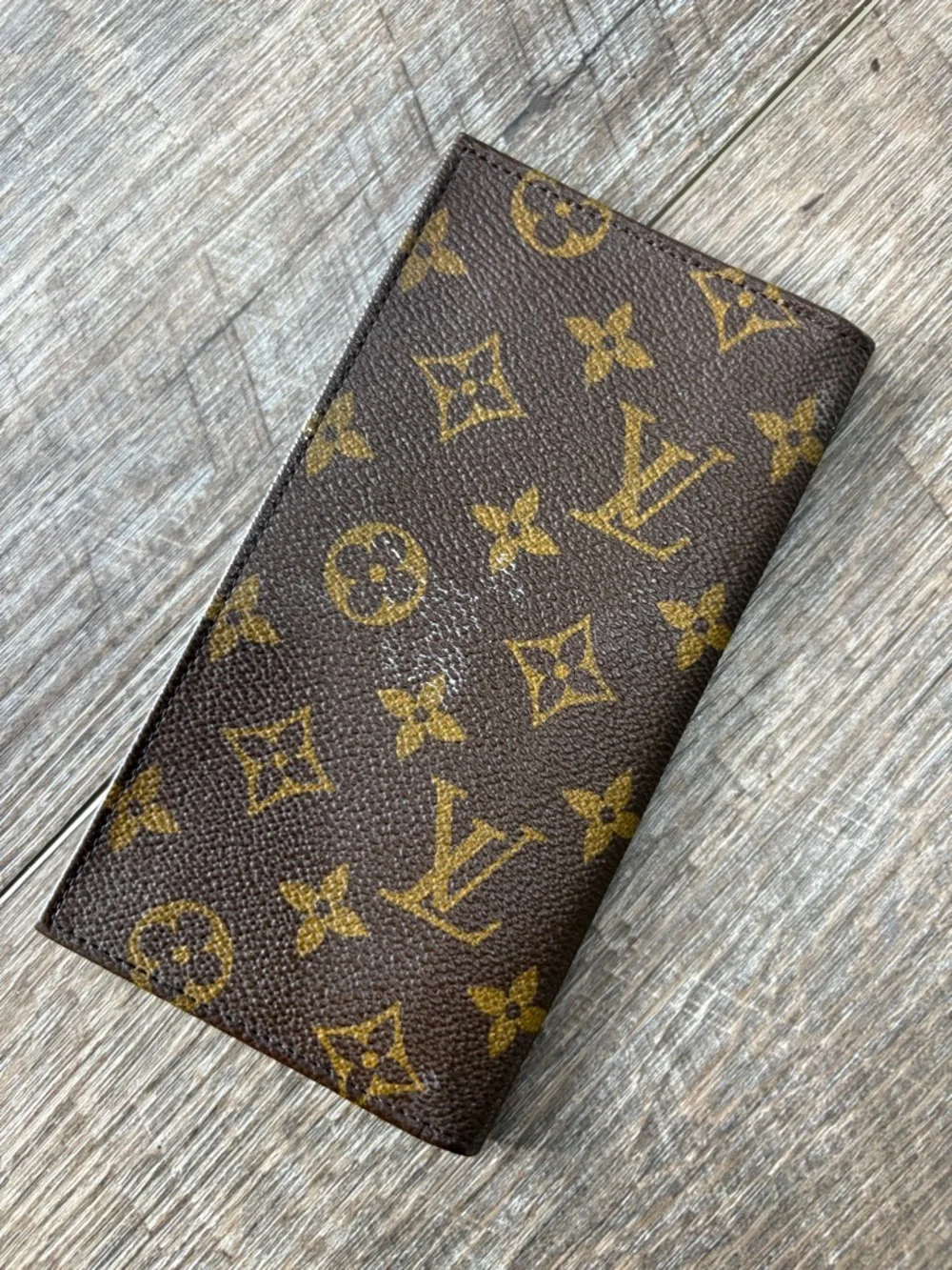 Louis Vuitton Monogram Long Wallet - Brown & Gold Print - Picture 2 of 4